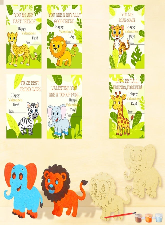 ام ال او ال ام مجموعة MLOLM المكونة من 30 مجموعة أدوات حرفية خشبية لعيد الحب مستوحاة من حيوانات الغابة، مع بطاقات، هدايا عيد الحب مع لوازم فنية خشبية غير مكتملة يمكنك صنعها بنفسك، مثالية ليوم الصداقة بين الصديقات، عيد الأم، تبادل الهدايا، مشروع فني لأعياد الميلاد - Image 5